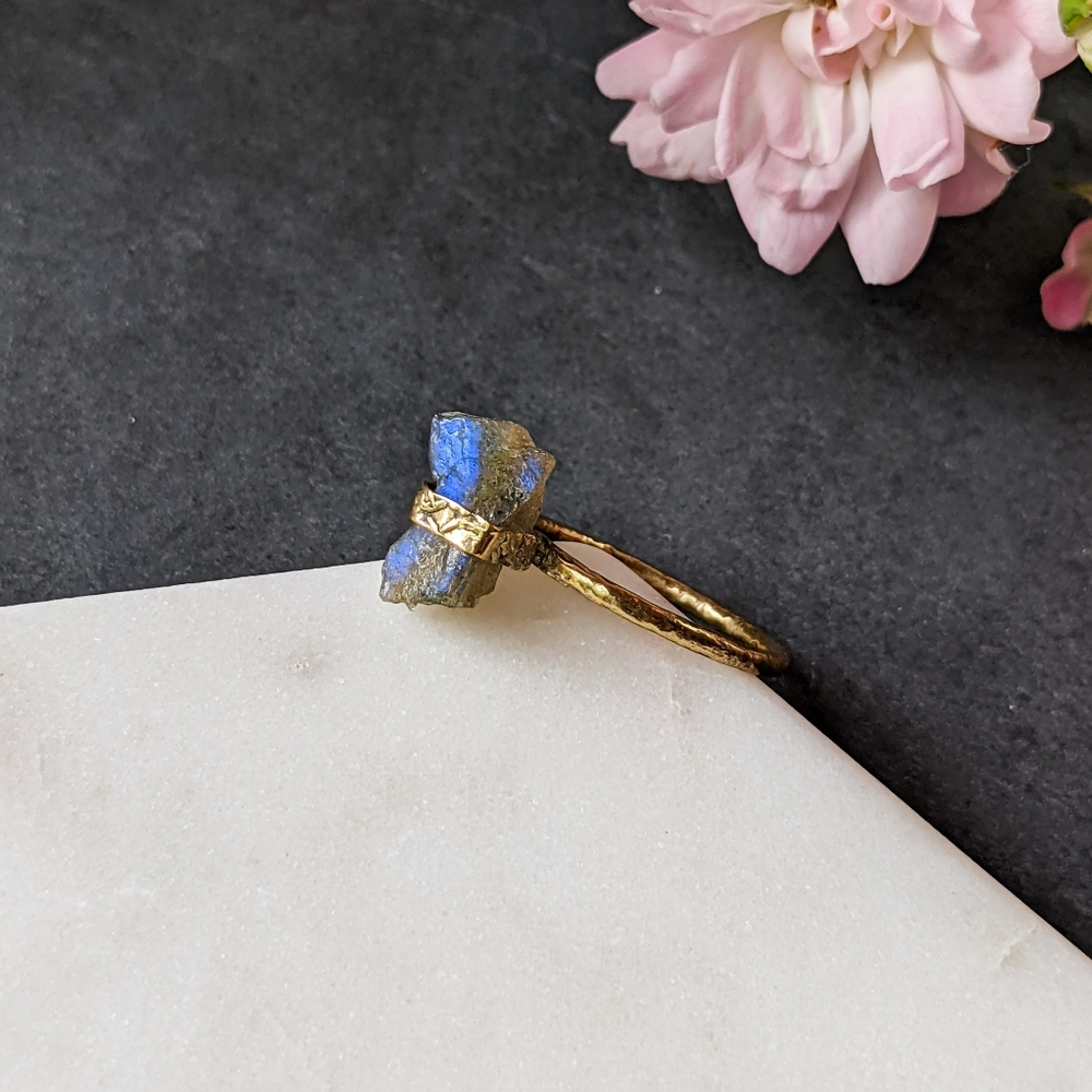 🦋LAST 1🦋 NWT Baizaar Rough Labradorite Ring - Picture 4 of 4
